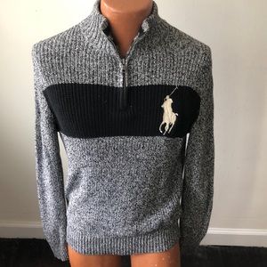 POLO Ralph Lauren Boys Gray and Black Sweater XL/TG (18-20)